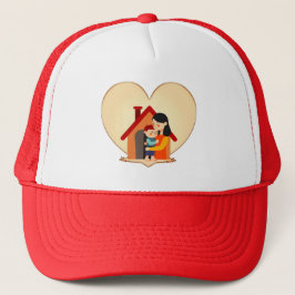 Mother and Child Love Illustration – Warm Family Truckerkappe