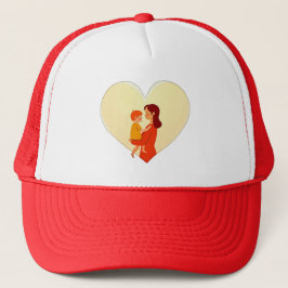 Mother and Child Love Illustration – Warm Family Truckerkappe