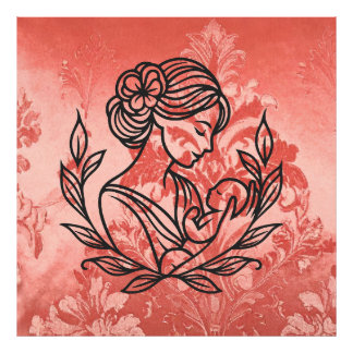 Mother and Child Wall Art – 40 X 40 Nursery  Fotodruck