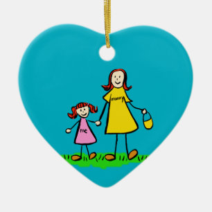 Mother and Daughter Custom Family Art Ornamente