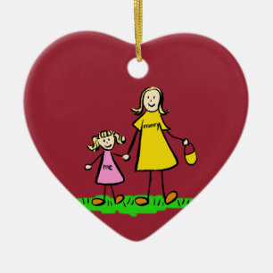 Mother and Daughter Custom Family Art Ornamente