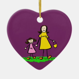 Mother and Daughter Custom Family Art Ornamente