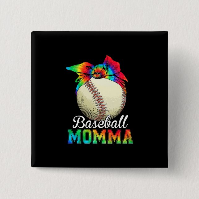 Mother Art Baseball Momma Birthday Button (Vorderseite)