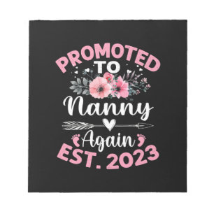 Mother Art Promoted To Nanny Again 2023 Floral Notizblock