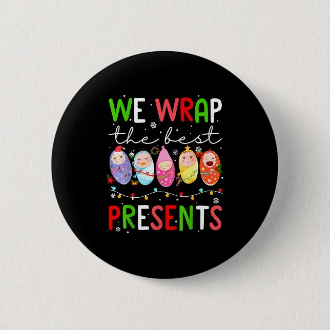 Mother Baby Unit Christmas Labor And Delivery Nurs Button (Vorderseite)