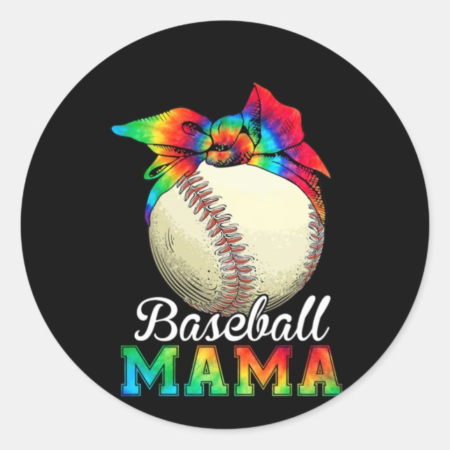 Mother Baseball Mama Birthday Runder Aufkleber (Vorderseite)