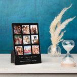 Mother best mom photo family collage black fotoplatte<br><div class="desc">Make your own unique family photo collage as a gift for your mom. Use four, 9 of your favorite photos of your mother, her kids, family, friends or pet! With the text: Best Mom EVER. Personalize and add your names. Black background, white text. Perfect as a birthday, Christmas or Mother's...</div>