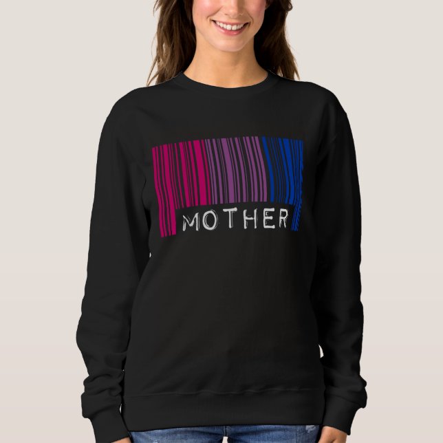 Mother Bisexual Pride Flag Barcode LGBTQ Mothers D Sweatshirt (Vorderseite)