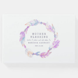 Mother Blessing Perlen federn boho lila Gästebuch