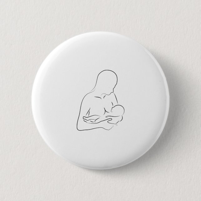 Mother Breastfeeding Silhouette Button (Vorderseite)
