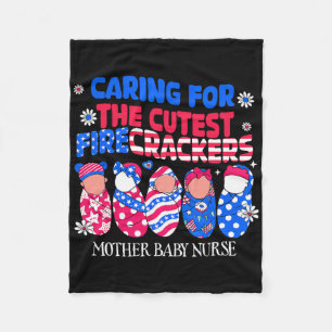 Mother Byby Nurse Patriotic Usa Flag American Insi Fleecedecke