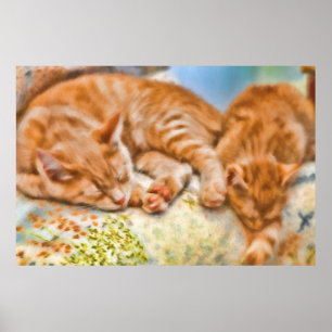 MOTHER CAT KITTEN NICKERCHEN POSTER