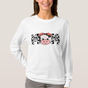 Mother Cow Mom Farming Birthday Funny Family Match T-Shirt