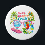 Mother Daughter Cruise Tropical Vacation Button<br><div class="desc">Colorful tropical travel artwork with sunglasses reflecting a cruise ship, cocktails, beach flowers and palm elements creating a vibrant vacation mood. Perfect for celebrating a special cruise trip shared by mother and daughter.</div>