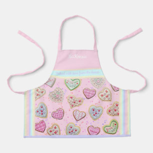 Mother Daughter Custom Herz Cookies Pastel Schürze