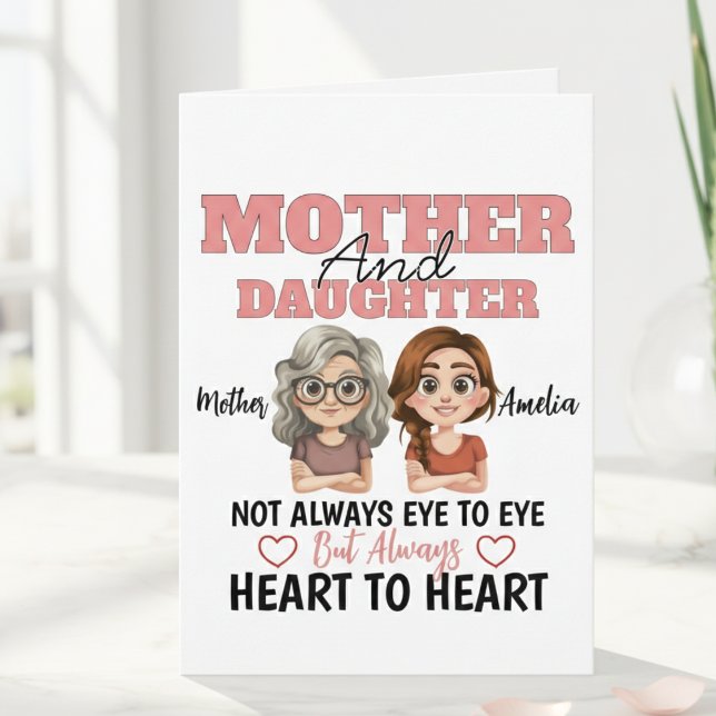 Mother Daughter Hearts Connected Across Miles Karte (Von Creator hochgeladen)