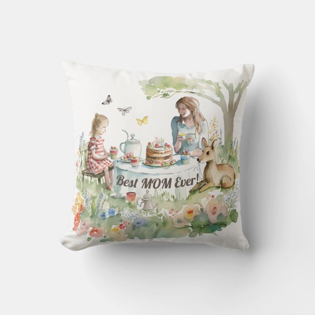Mother Daughter Tea Party Kissen (Vorderseite)