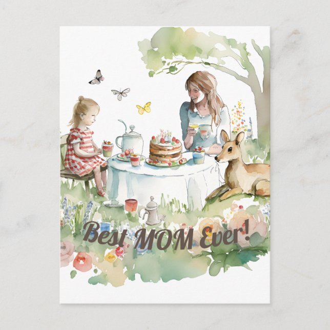 Mother Daughter Tea Party Postkarte (Vorderseite)