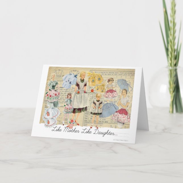 Mother Daughter Vintage Karte (Vorderseite)