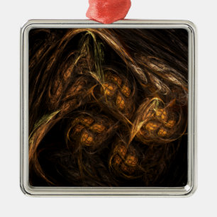 Mother Earth Abstrakt Art Square Silbernes Ornament