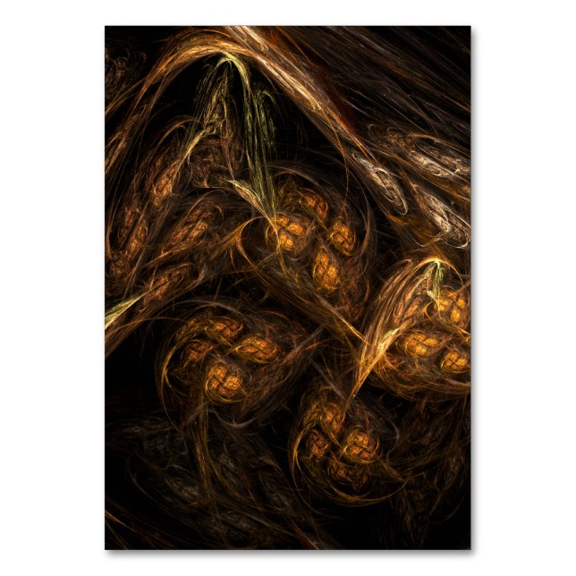 Mother Earth Abstrakt Art Table Card Tischnummer (Vorderseite)