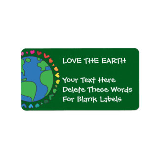 Mother Earth Day Save The Planet Rainbow Hearts Adressaufkleber