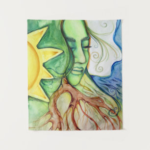 Mother Earth Gaia Goddess Wandteppich