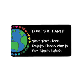 Mother Earth Tag Rette den Planeten Regenbogen-Her Adressaufkleber