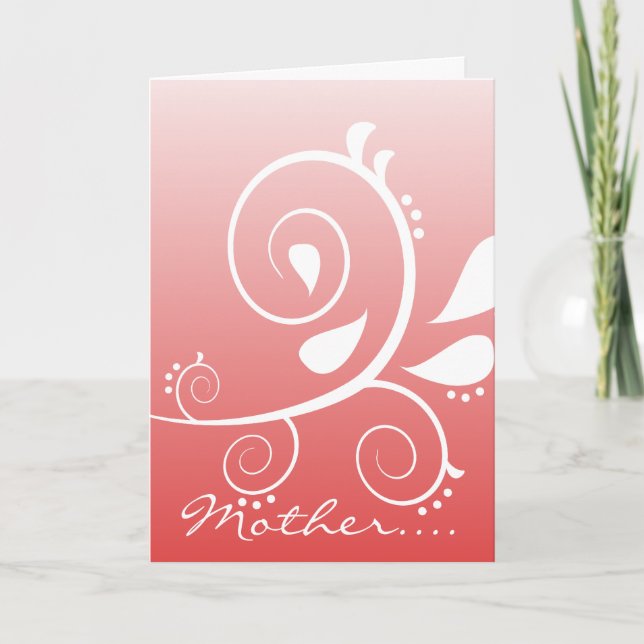Mother Floral Greycard Karte (Vorderseite)