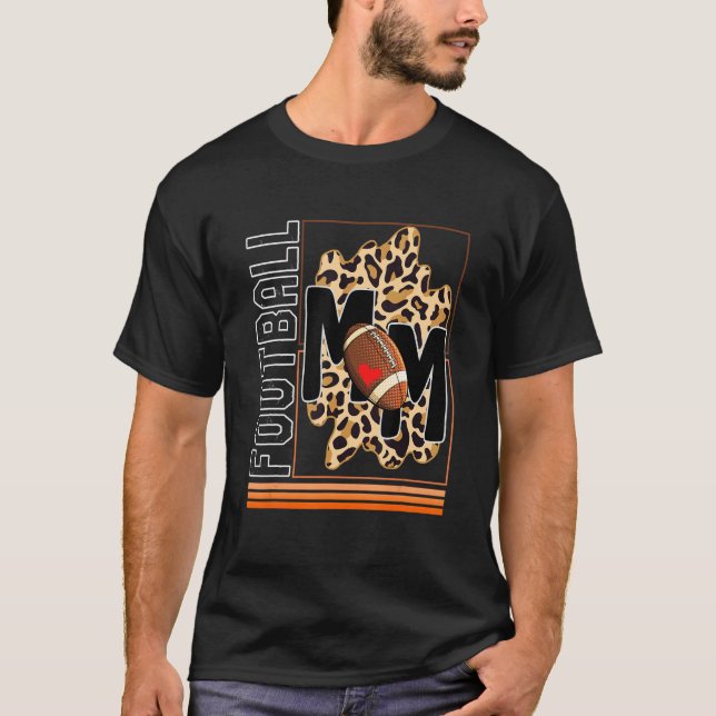 Mother Football Soccer Mom Leopard Game Day Mom Ba T-Shirt (Vorderseite)