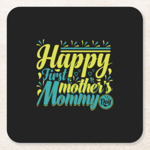 Mother Gift Happy First Mommy Day Rechteckiger Pappuntersetzer