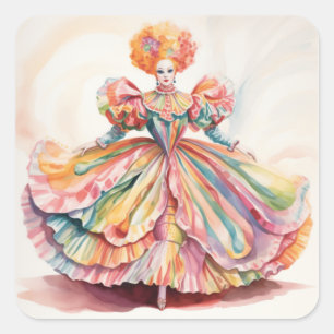 MOTHER GINGER Nussknacker-Ballett Quadratischer Aufkleber