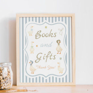 Mother Goose Baby Shower Bücher und Geschenke Poster