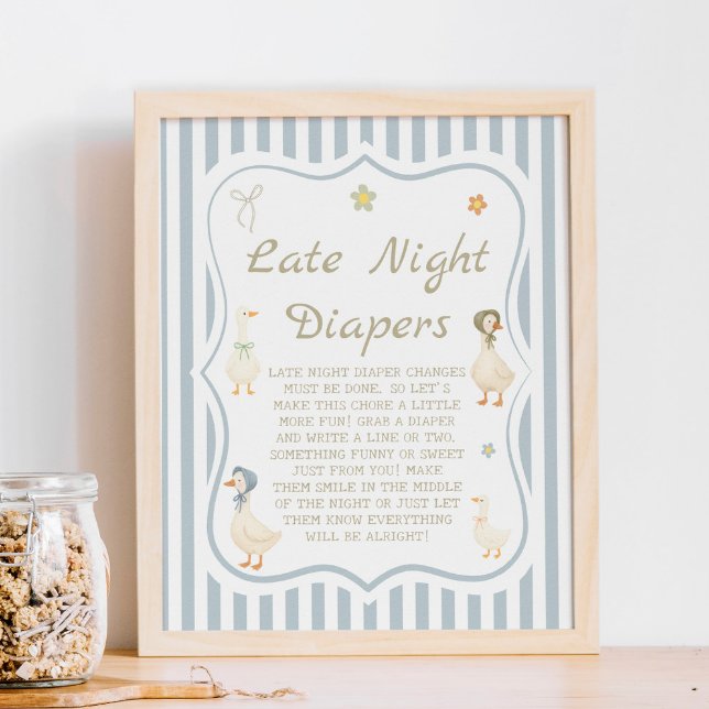 Mother Goose Baby Shower Late Night Diapers Game Poster (Von Creator hochgeladen)