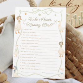 Mother Goose Baby Shower Who Knows the Mommy Best  Einladung