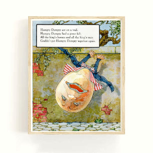 Mother Goose Kinderreim Humpty Dumpty Kinderzimmer Poster