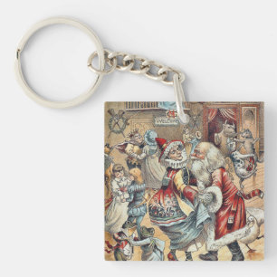 Mother Goose tanzt mit dem Weihnachtsmann Schlüsselanhänger