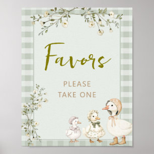 Mother Goose und Gänschen-Baby-Party-Geschenke Poster