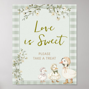 Mother Goose und Gänschen Baby-Party Love is Sweet Poster