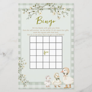 Mother Goose und Gänschen Baby Shower Bingo Spiel