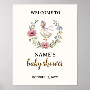 Mother Goose Wildflower Babyparty Begrüßungsschild Poster