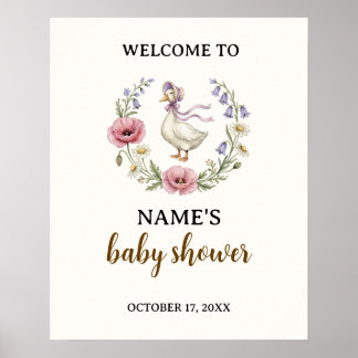 Mother Goose Wildflower Babyparty Begrüßungsschild Poster
