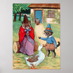 Mother Goose zu Hause, Louis Wain Poster