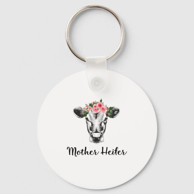 Mother Heifer Cute Perfect gift for Mother Schlüsselanhänger (Vorderseite)