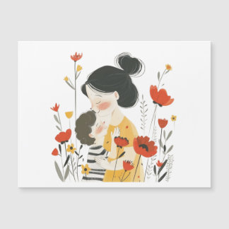 Mother Hugging her Son Asian Chinese Japanese      Magnetkarte
