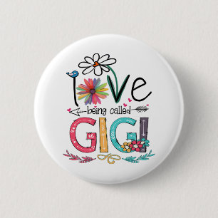 Mother I Love Being Called Gigi Sunflower Birthday Button