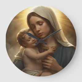 Mother Mary and Baby Jesus Wall Clock Große Wanduhr