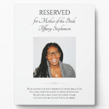 Mother of Bride Save a Seat Wedding Foto Memorial