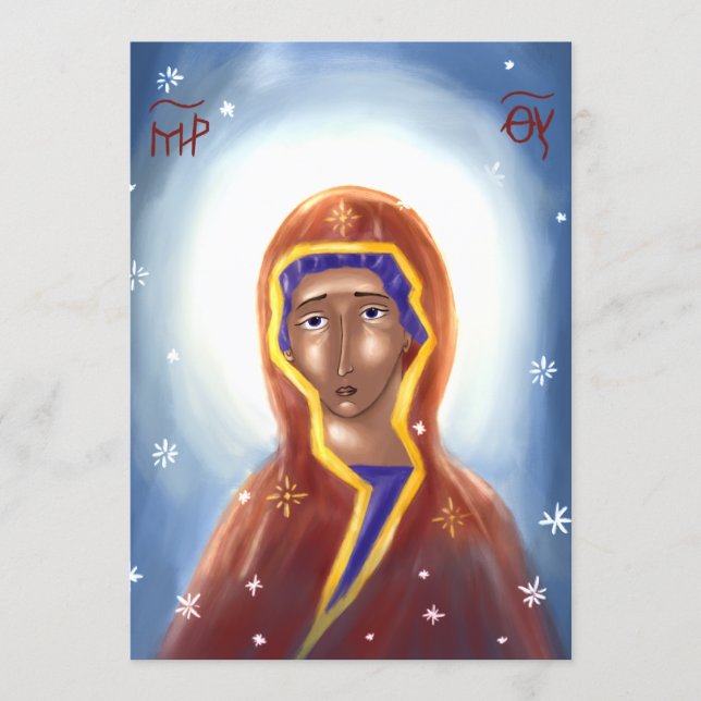 Mother of God Paper Icon Card Dankeskarte (Vorderseite)