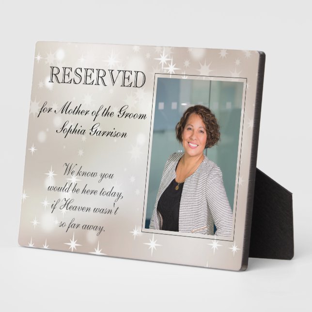 Mother of Groom Stars Foto Memorial Wedding Fotoplatte (Seite)
